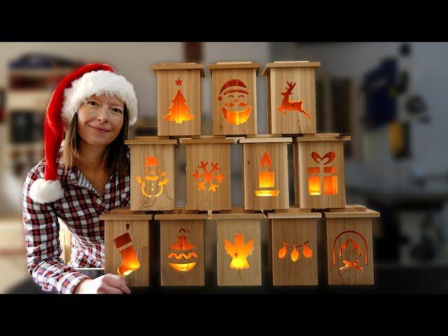 Wooden Christmas Lanterns | Easy woodworking project for the holidays