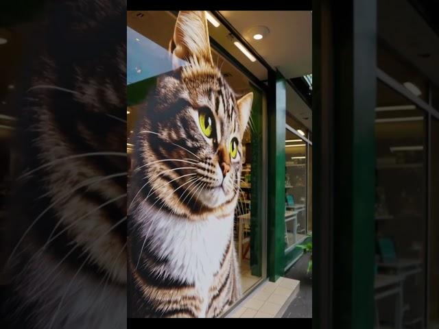 Cat Decoration Creative Storefront Giant Cat Illusion