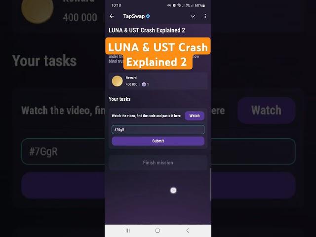 LUNA & UST Crash Explained 2 | Tapswap Video Code | Code Tapswap Today | Code Tapswap Daily Video