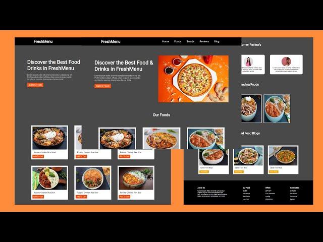 Food/Restaurant Website Using HTML CSS and JavaScript | Food Website Using HTML and CSS