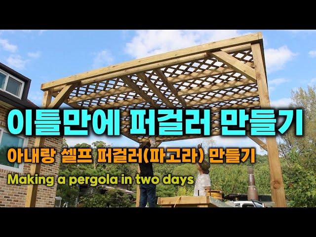 Making a self-pergola with wife, making a pagora in two days