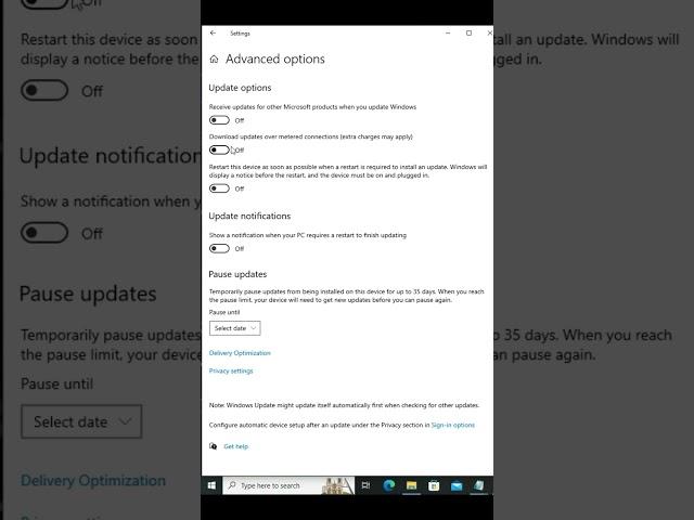 How to set download settings in windows 10