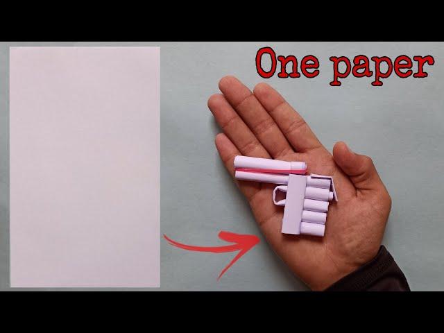 ONE Paper turn into Mini paper gun | How to make mini pocket Gun | easy gun origami