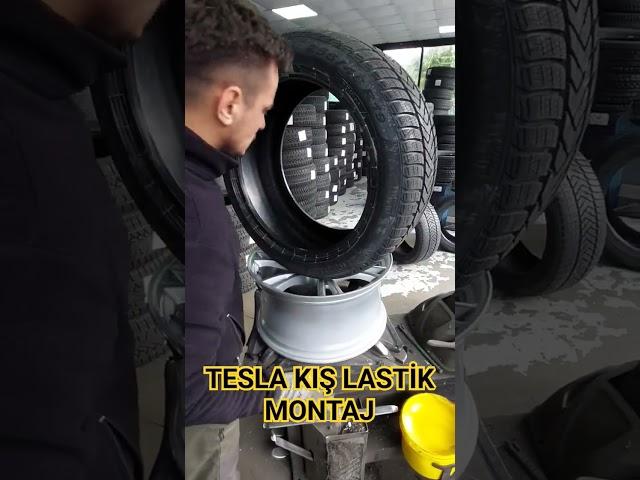 TESLA PİRELLİ KIŞ LASTİK MONTAJ#tesla #teslamodely #lastik #keşfet #edit #shorts