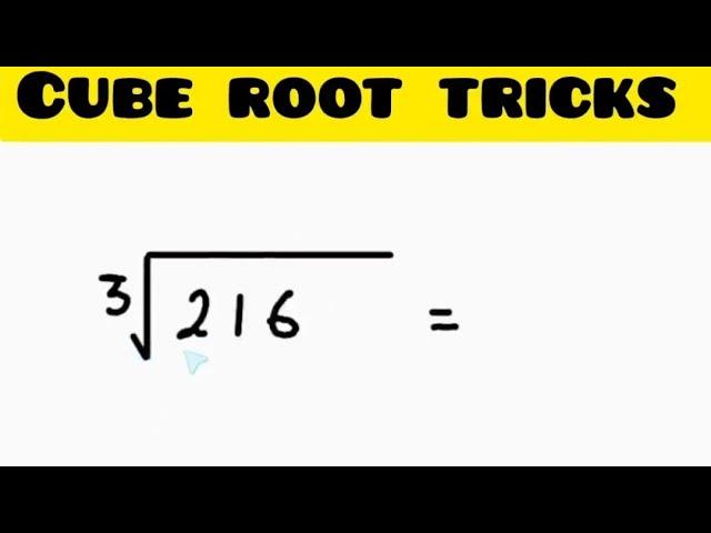 Cube root Tricks