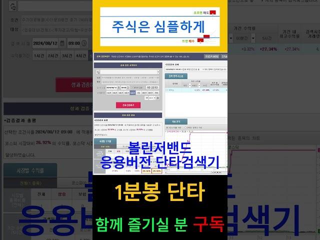 볼린저밴드 응용 단타검색기 만들기  [조건검색기 만들기 1탄 ]#단타검색기