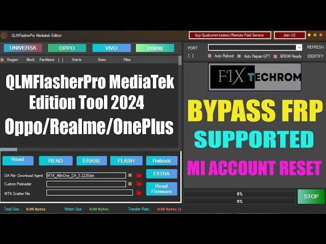 QLMFlasherPro MediaTek Edition Tool 2024 | Free FRP Unlock New Security Without Auth