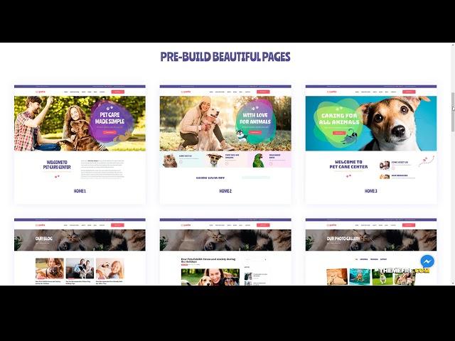 Petie - Pet Care Center and Veterinary WordPress Theme adoption community Website Builder