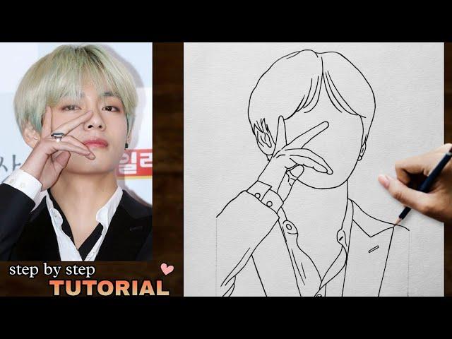 How to draw BTS V easy - Drawing Tutorial | YouCanDraw