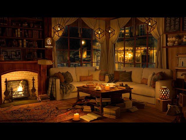 4K Cozy Coffee Shop  Background Instrumental to Relax, Study, Work