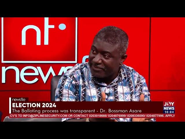 Dr. Bossman Asare explains the polythene bag, and other issues at the election balloting #Newsfile