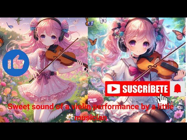 Sweet sound of a violin performance by a little musician