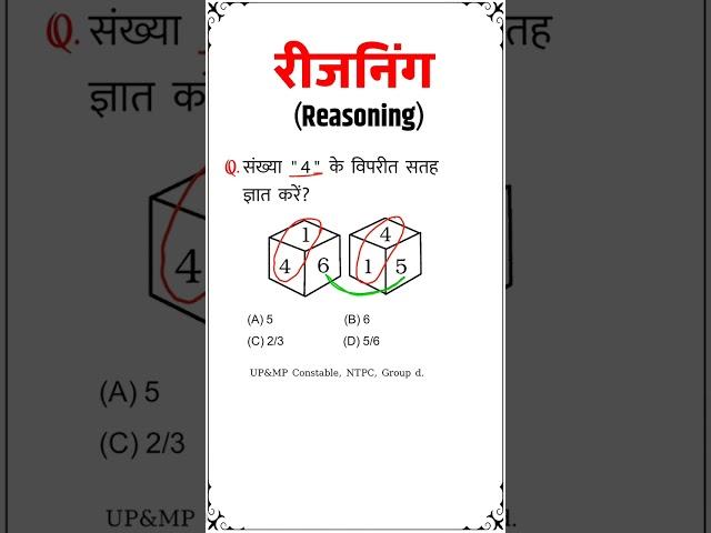 REASONING→ Dice (पासा)!! Very Important Logic