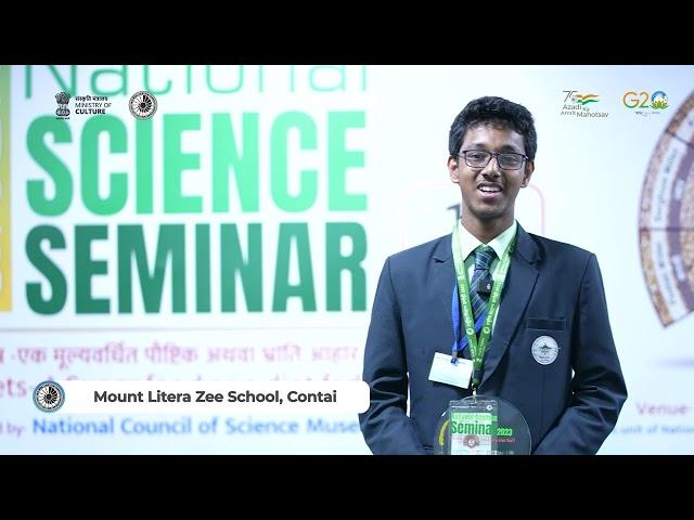 Adrish Dhara, West Bengal--Winner of National Science Seminar 2023