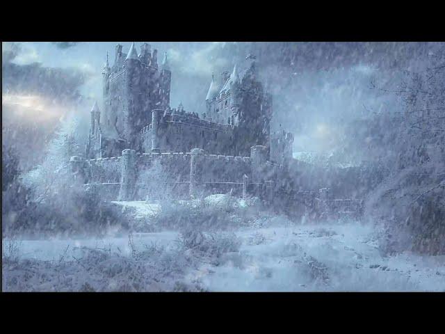 Howling Winds and Blizzard Sounds for Sleeping at a Abandoned castle | Winter Storm | White Noise