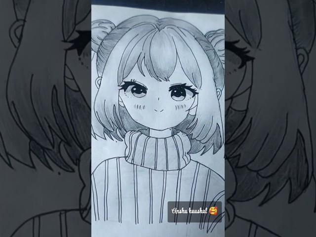 Anime girl sketch|Made by #Anshu️    @Team_SASA_Entertainment Please like share and subscribe