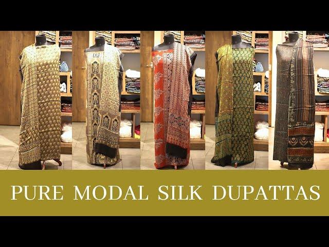 Pure modal silk dupattas | Trending dupatta collections | Womens clothing store, Kochi