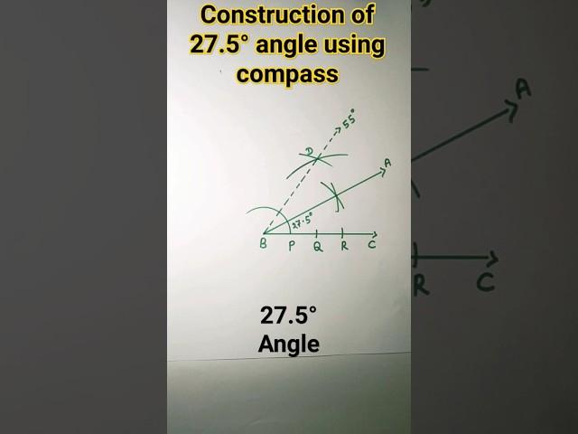how to construct 27.5°angle using compass#shorts#ytshorts#geometric construct#rb knowledge explore