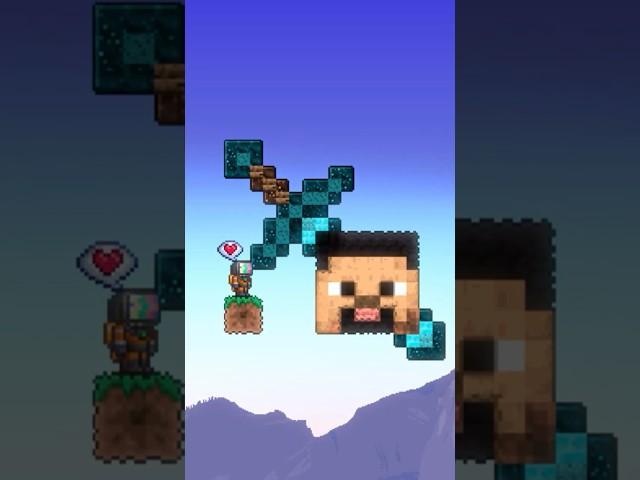 QUICK Minecraft Steve Head - Building Ideas in Terraria #terraria