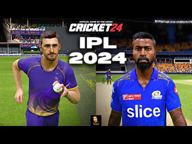 KKR vs MI IPL 2024 T20 Intense Last Ball Thriller! Match In Cricket 24 | RtxVivek