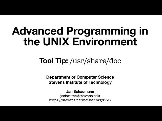 Advanced Programming in the UNIX Environment: Tool Tip - /usr/share/doc