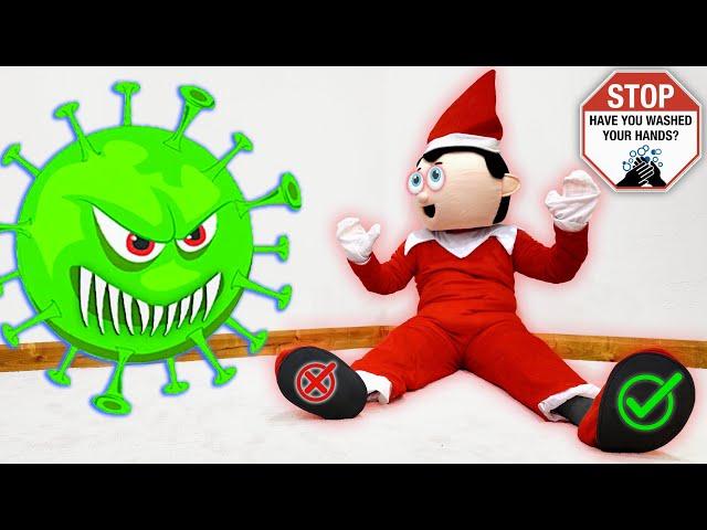 Caught Elf On The Shelf Moving! Giant Elf Gets Germs!