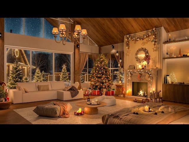 Cozy Winter Jazz 2025  | Warm Holiday Bedroom | Relax & Study with Chill Christmas Ambience in 4K 