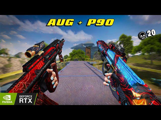 AUG Vengeance + P90 20 Kill random squad Blood strike max graphic