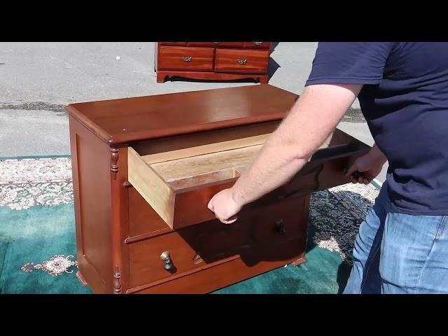 Antique Walnut 4-Drawer Dresser - Secret Drawer