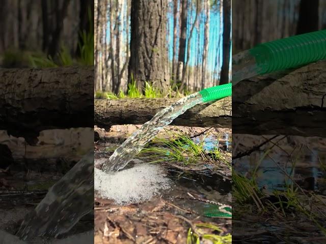 The flood in the dugout. I can't go inside. I'm pumping out the water  #bushcraft #shelter #short