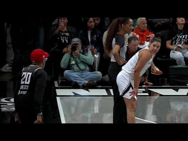  Kelsey Plum Spike Lee trash talk, stars are out | Las Vegas Aces vs New York Liberty WNBA playoffs