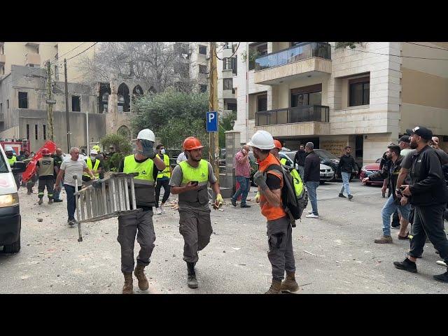 Aftermath of Israeli strike in central Beirut | AFP