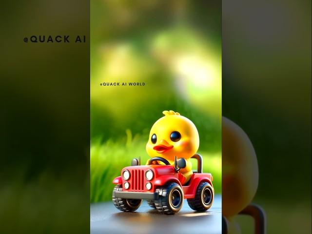 Cute Little Duck Driving Jeep ️ #littleduck #cuteduck