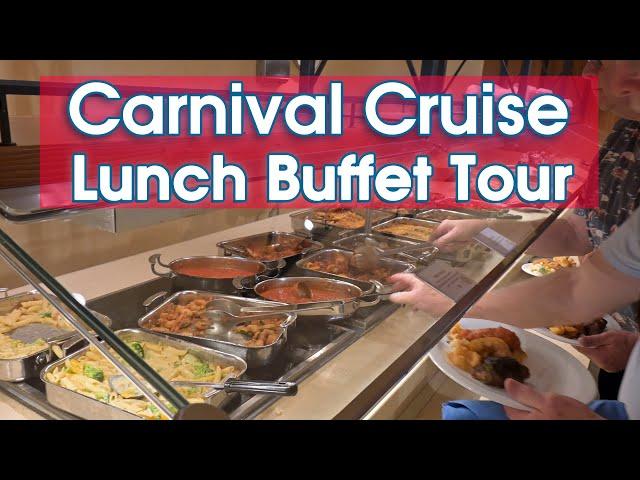 Carnival Cruise Lunch Buffet Food 2024 at Lido Marketplace + Menus & Review