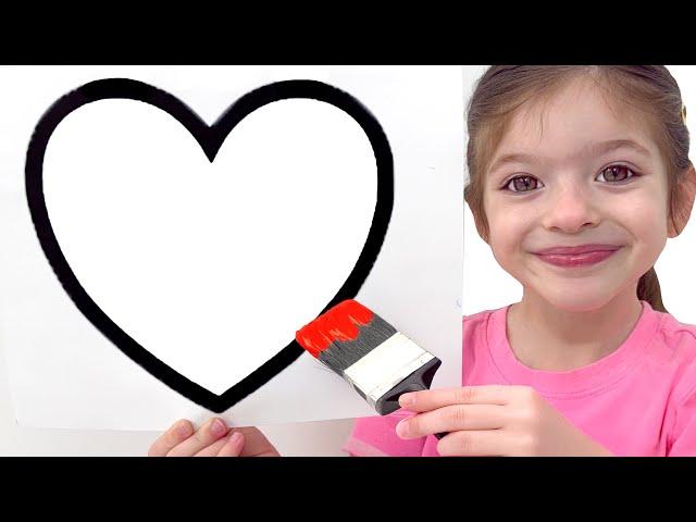 Adel is Painting Shapes | Best Learning Video for Toddlers!