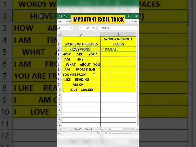 ADVANCE EXCEL TRICK | IMPORTANT EXCEL TRICKS | EXCEL SHORTS. #excel #advanceexcel #shorts #short