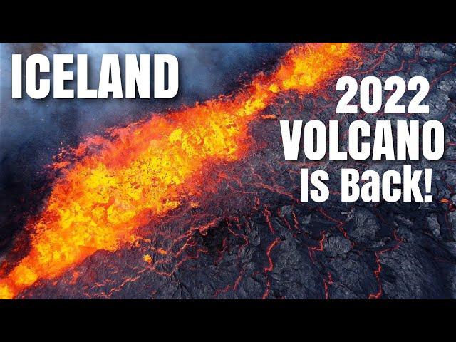 CLOSER DRONE FLIGHT AT MERADALIR VOLCANO! LAVA OFFERS A STUNNING SHOW! ICELAND VOLCANO Aug 5, 2022