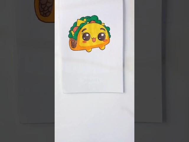 How to draw a taco | Kawaii tacos drawing #shorts#ytshorts#FireandDesire_4444#drawing