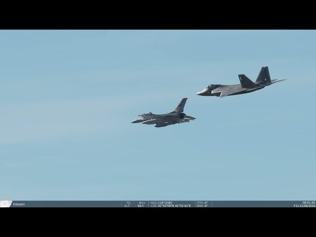 F22 F16 fly by