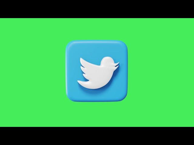 Social Media Icons On-Green Screen