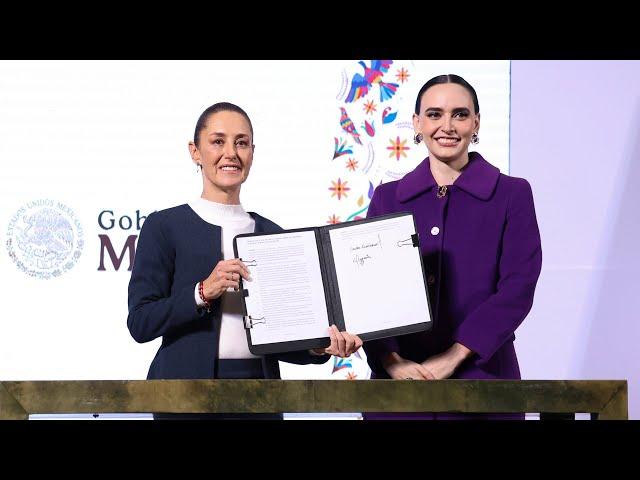 Firma del Consejo Asesor de Desarrollo Económico y Relocalización. Conferencia presidenta Sheinbaum