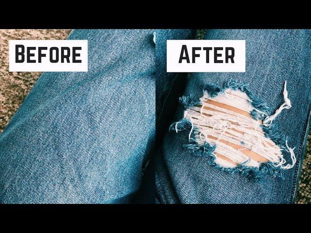 DIY DISTRESSED JEANS: BALLIN ON A BUDGET