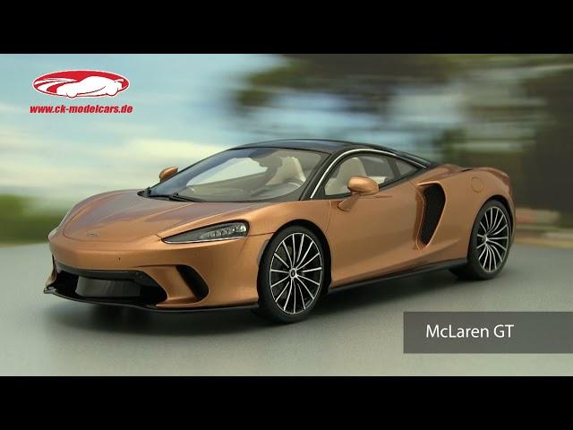 ck-modelcars-video: McLaren GT Baujahr 2019 kupfer metallic mit Vitrine Spark