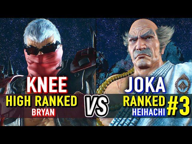 T8  KNEE (Bryan) vs JOKA (#3 Ranked Heihachi)  Tekken 8 High Level Gameplay