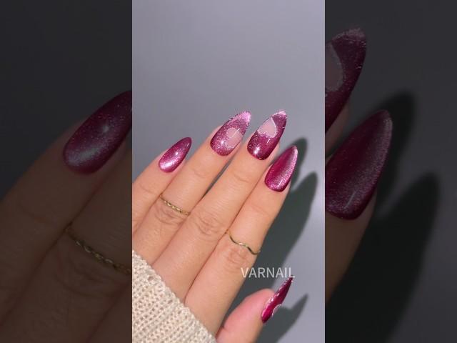 ️️ Sparkling Hollow Heart! #nails #valentinedaynails #varnail