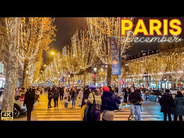 Paris, France  - 4K PARIS Evening Walk 2024 Winter Paris Walk  With Captions