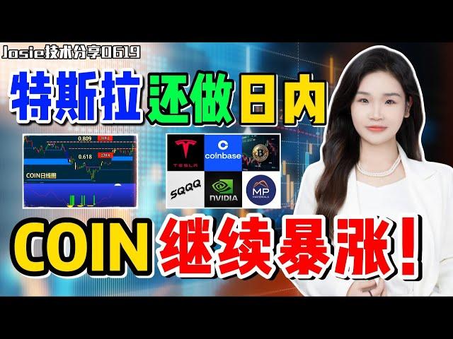 股票|美股|美股分析|COIN继续暴涨！稳定币将是未来？特斯拉还做日内，注意这3个价格！#TSLA#NVDA#MSTR#COIN#SQQQ#MP