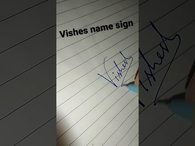 Vishes name signature/Comment your name #short #viral #trending
