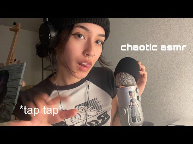 ASMR  Fast Tapping / Ramble / Mic scratching,.. (chaotic)