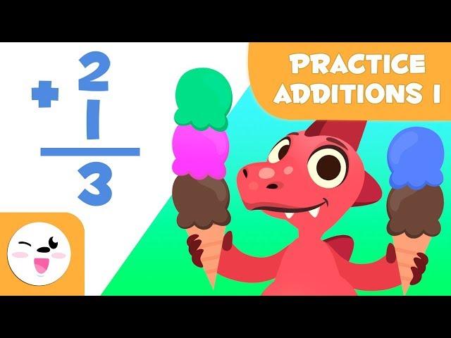 Addition exercises for kids - Learn to add with Dino - Mathematics for kids